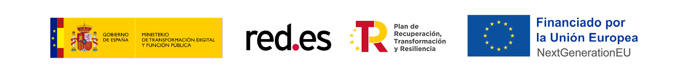 Logos kit digital: Gobierno de España, RED.es, Plan de recuperación, transformación y resiliencia, Bandera UE Fondos Next Generation